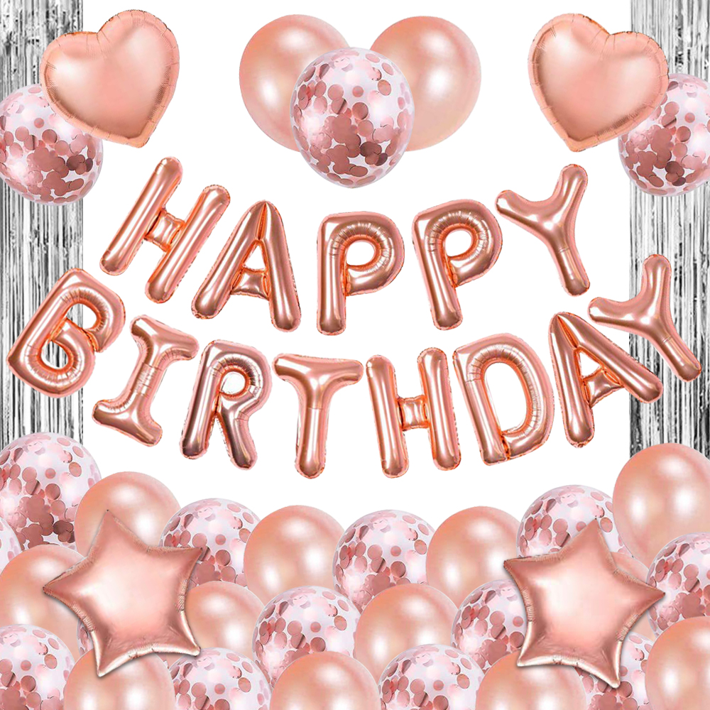 생일 파티 용품 풍선 세트 홈파티 축하 이벤트 로즈골드