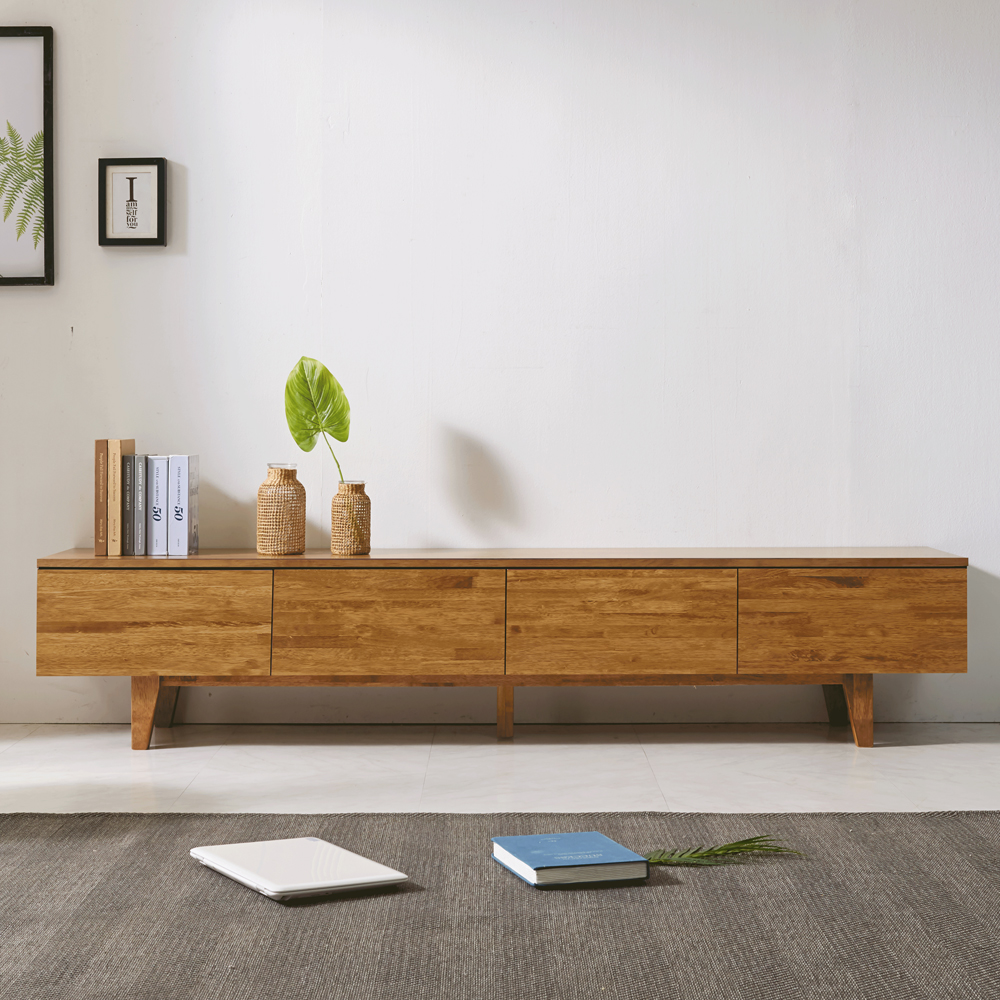 SK1203 LPM 1단 4칸 고무나무 티비다이 tv 거실장 2000 HI