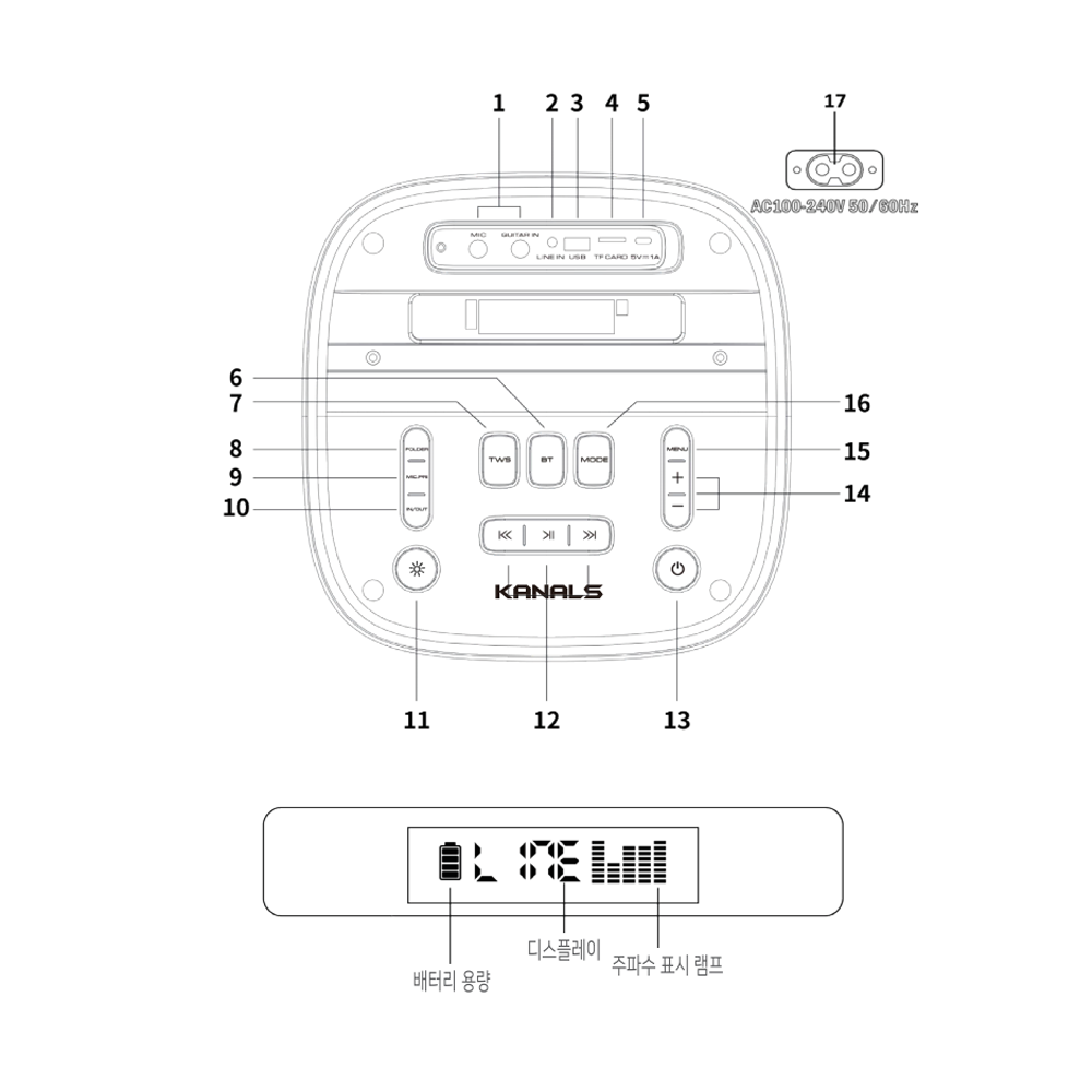 카날스 BTS-8800 블루투스 이동식 스피커 앰프 400W - 상세 이미지 4