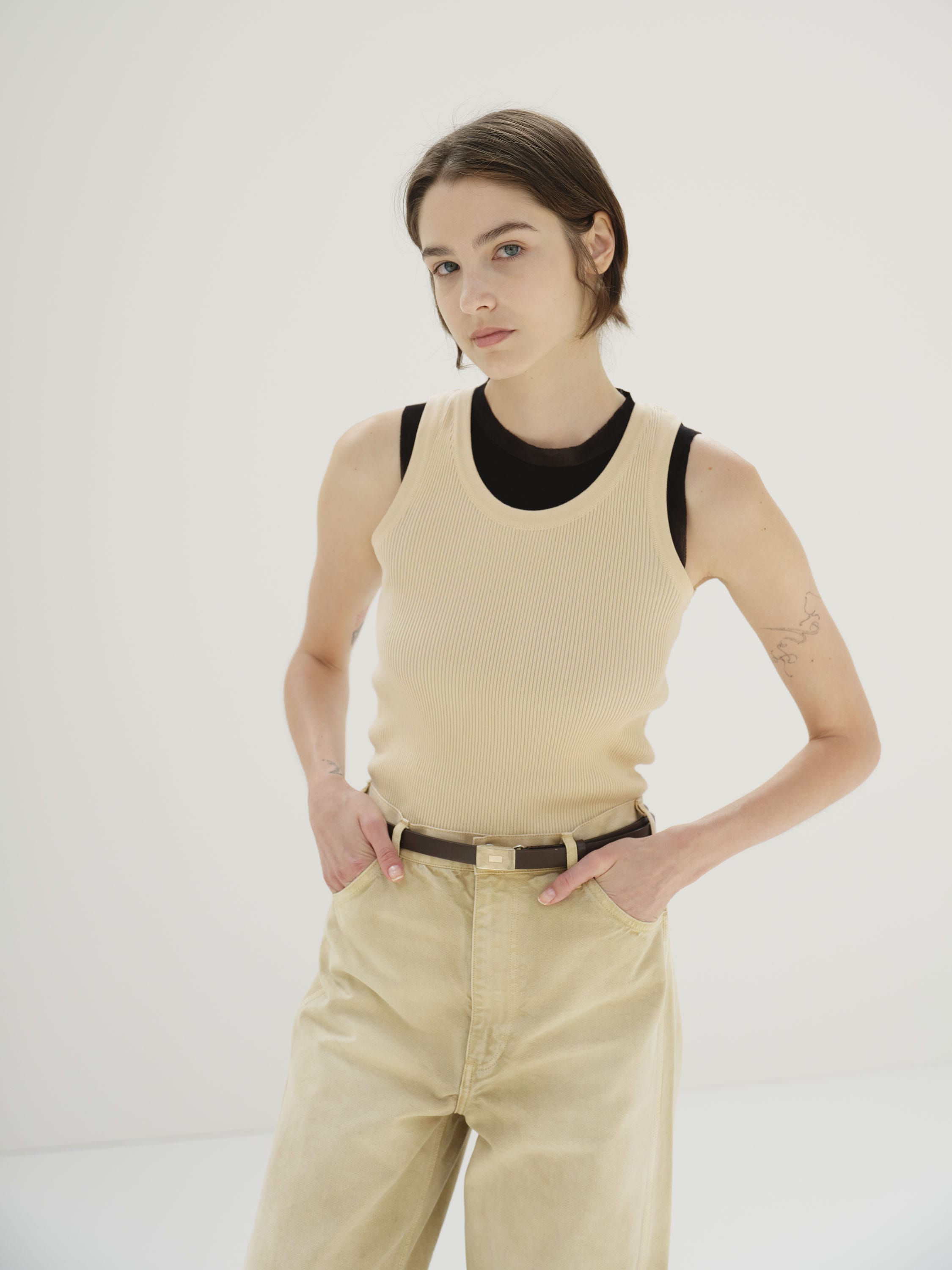 기자 면 립 니트 이미지 1