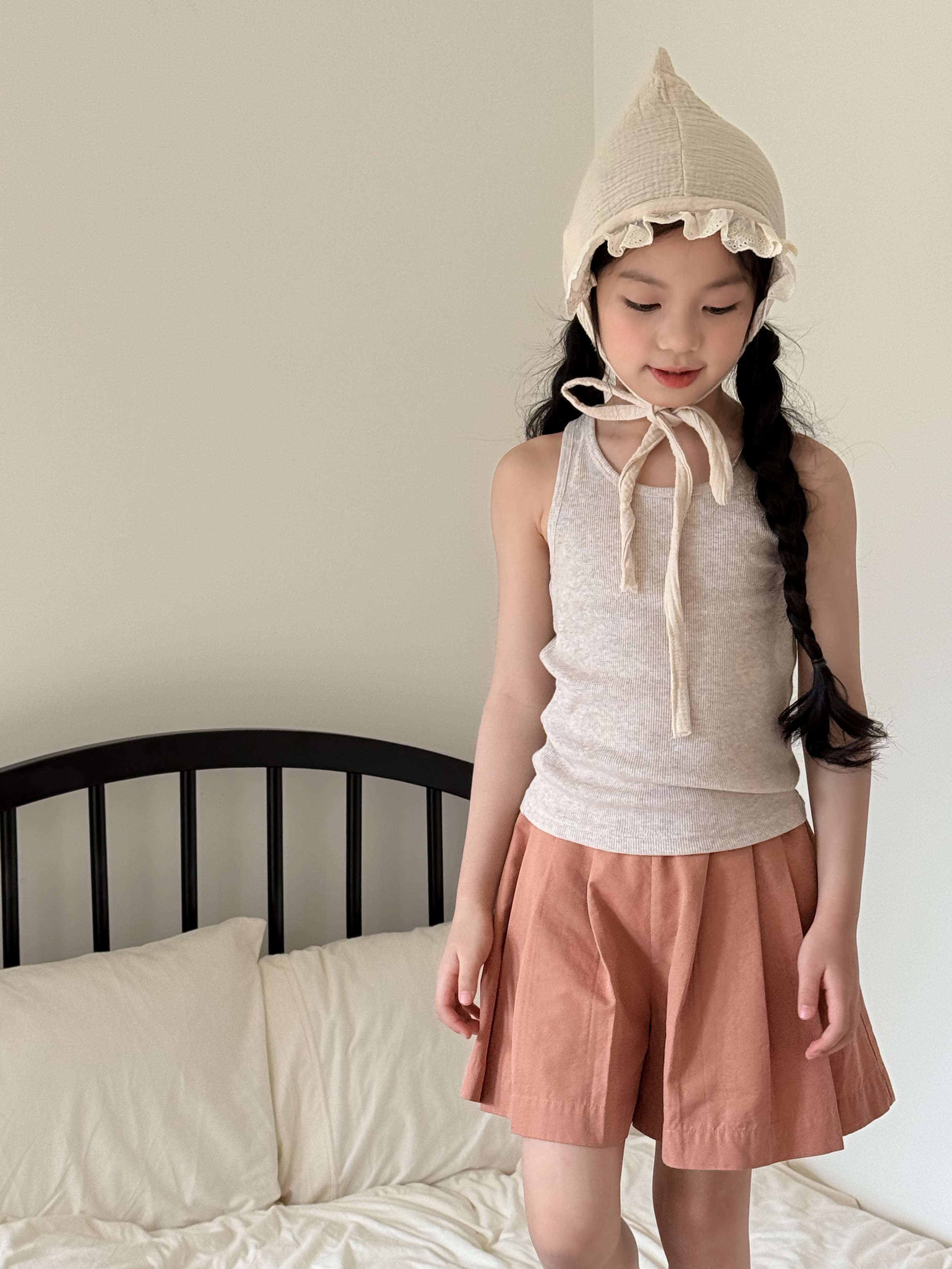 Irene's Closet 스판 골지 슬림핏 이너 망고나시 티셔츠 유아 주니어 여름