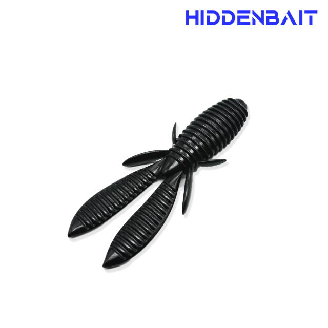 히든베이트 카르포 호그웜 배스루어 소프트베이트 H006 GRAY RED BLACK, 9cm - 상세 이미지 2