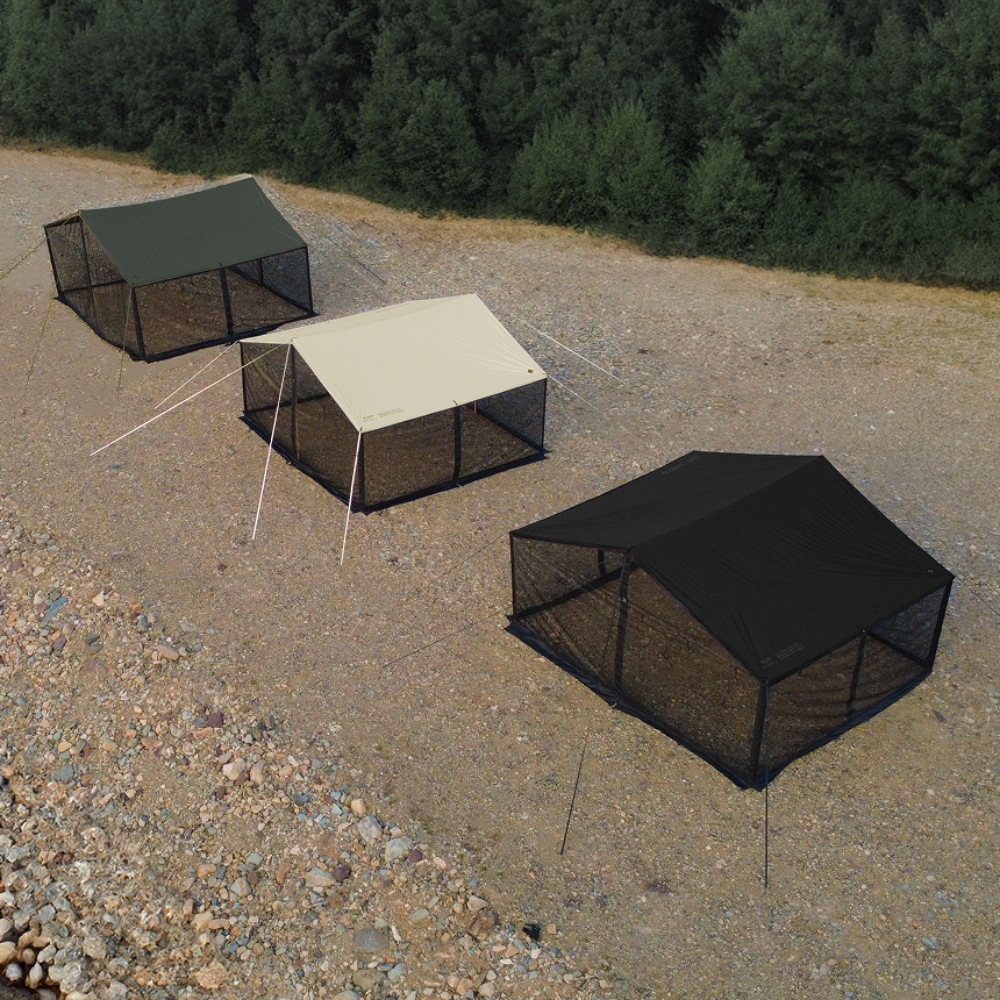 미라벨가든 지퍼타프 블랙코팅 렉타 타프 실리콘 대형 모기장 스크린 별도