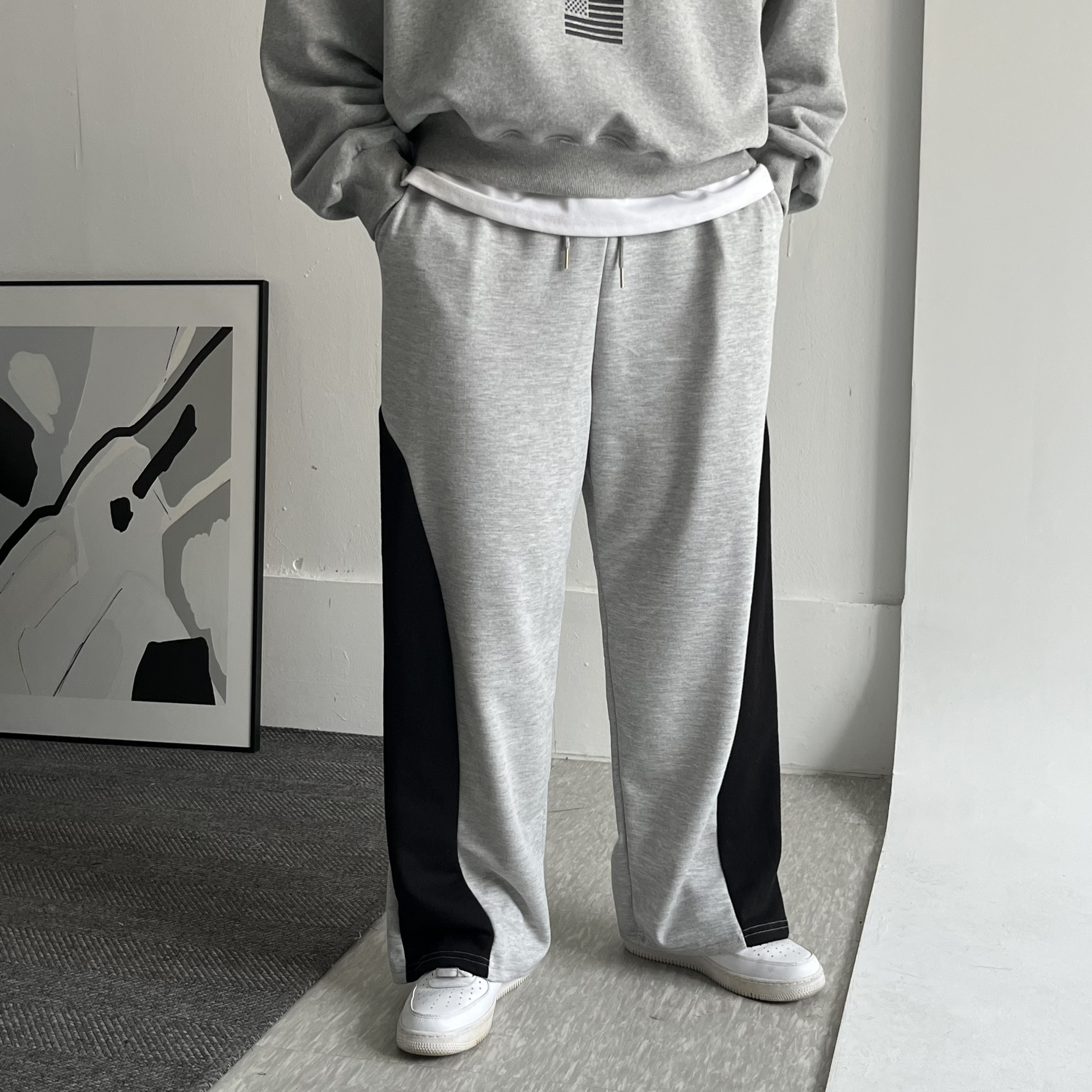 스웨트팬츠 남자와이드팬츠 남성봄바지 - 상세 이미지 2