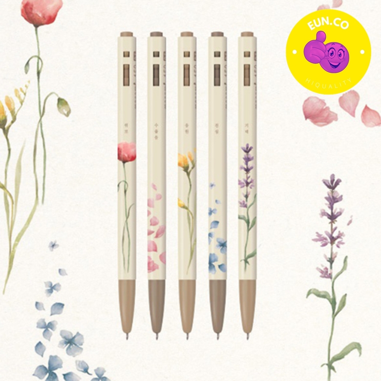 모나미 꽃 각인 선물 볼펜 0.5mm 5세트 고급펜 부드러운 필기감 입학 졸업 선물