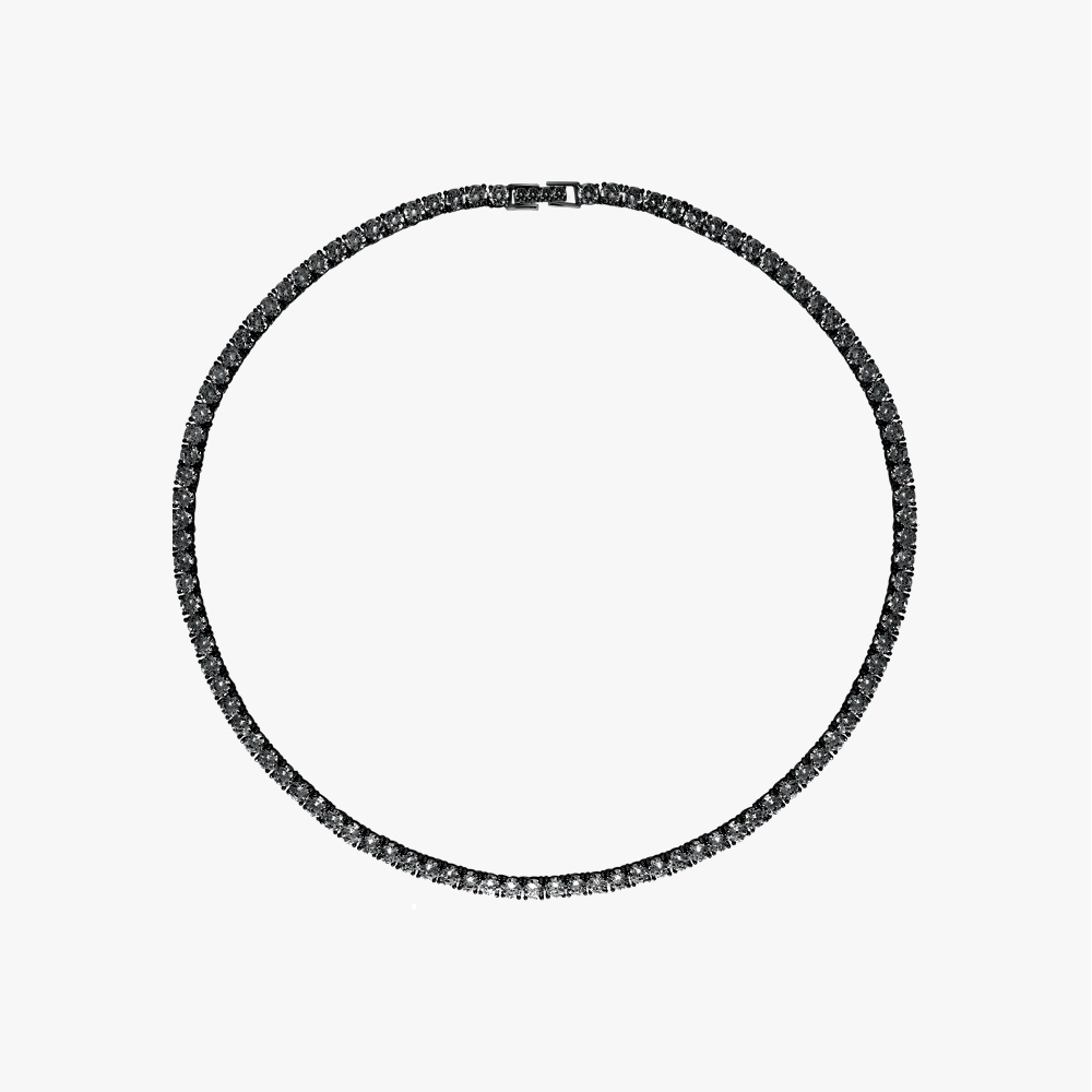 2.5mm 블랙 라운드 테니스목걸이 - 상세 이미지 5