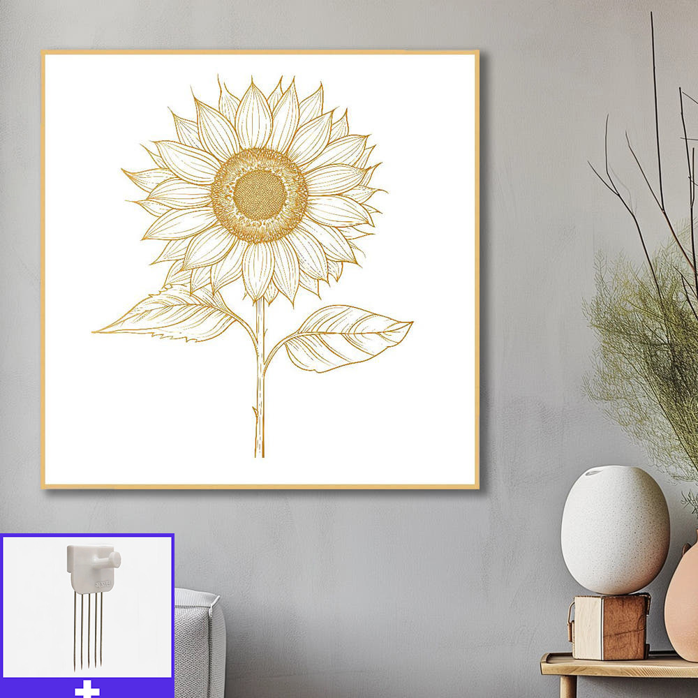 황금 해바라기 80x80cm 무광골드 알루미늄액자 해바라기그림