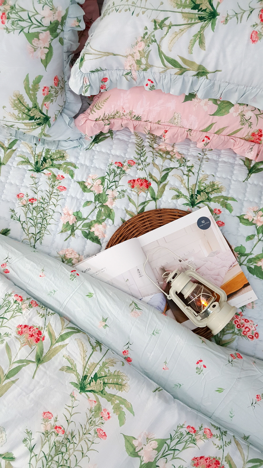 혼수 신혼이불 모달이불세트 침구류 플라워블루