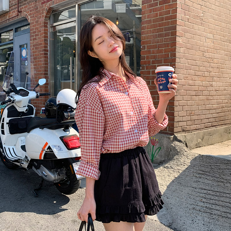 로이든 원포켓 루즈핏 체크 셔츠 bs8137 - 상세 이미지 2