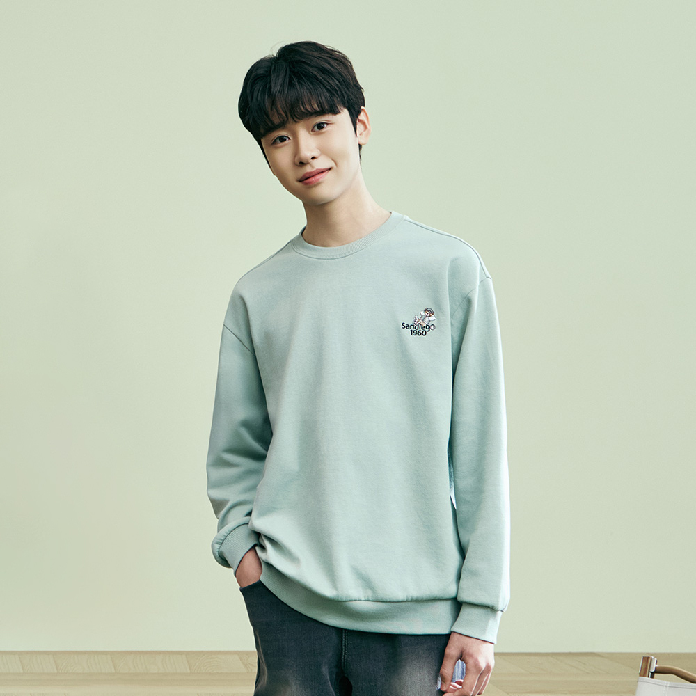 행텐 틴즈 스몰 베어 자수 맨투맨_민트그린 : 행텐 스토어