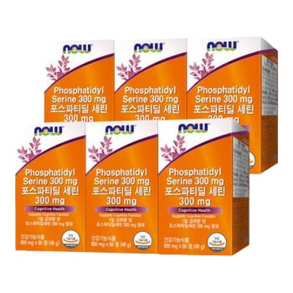 나우푸드 포스파티딜 세린 300mg, 60정, 6박스 (6개월분) : 에클라라