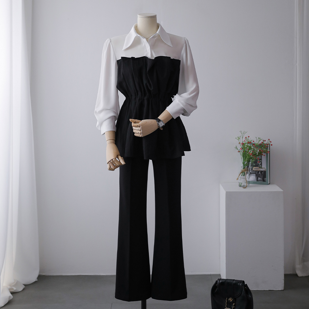 나이브 쫀쫀한 스판 노오비 다트 히든밴딩 레직기 부츠컷 팬츠 - 상세 이미지 4