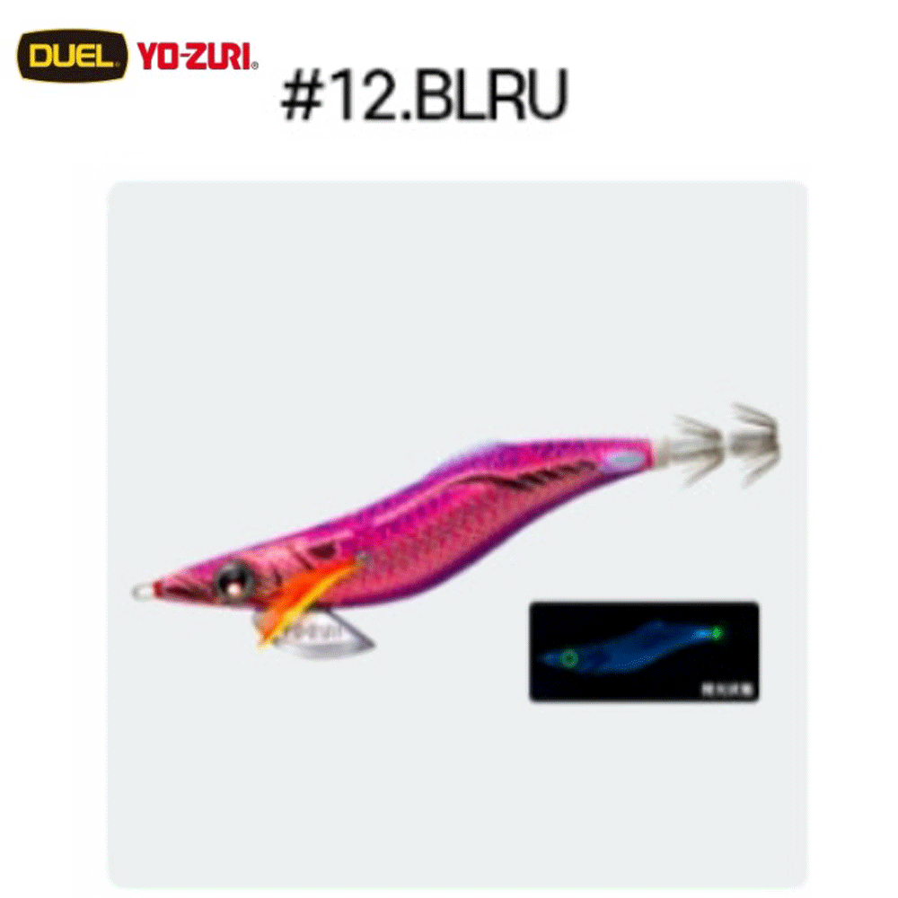 바다루어 요즈리 듀엘 아오리큐 핀에이스 무늬오징어 팁런 TR 수평 에기 에깅 루어 BLRU, 2.5호 - 메인 이미지