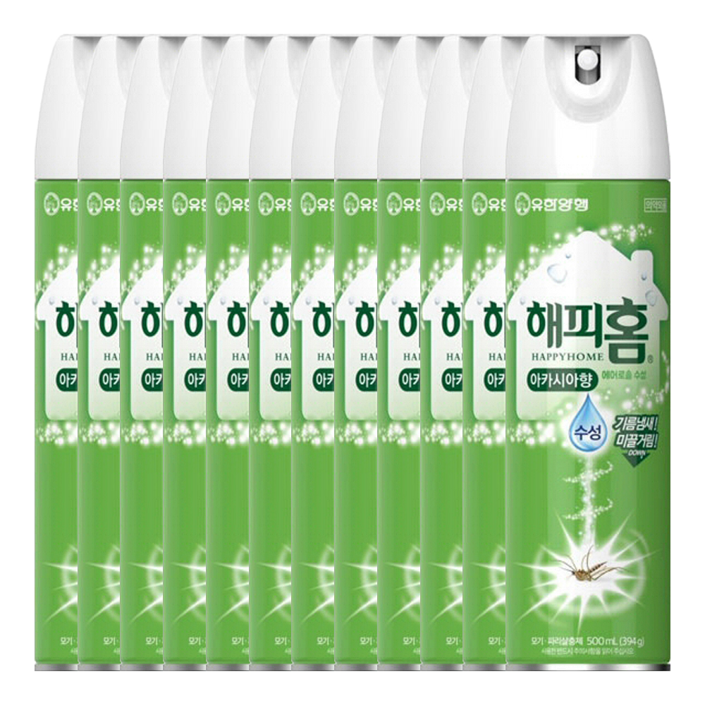 해피홈 에어로솔 수성 아카시아향 500ml X 12개 : 친절한상점