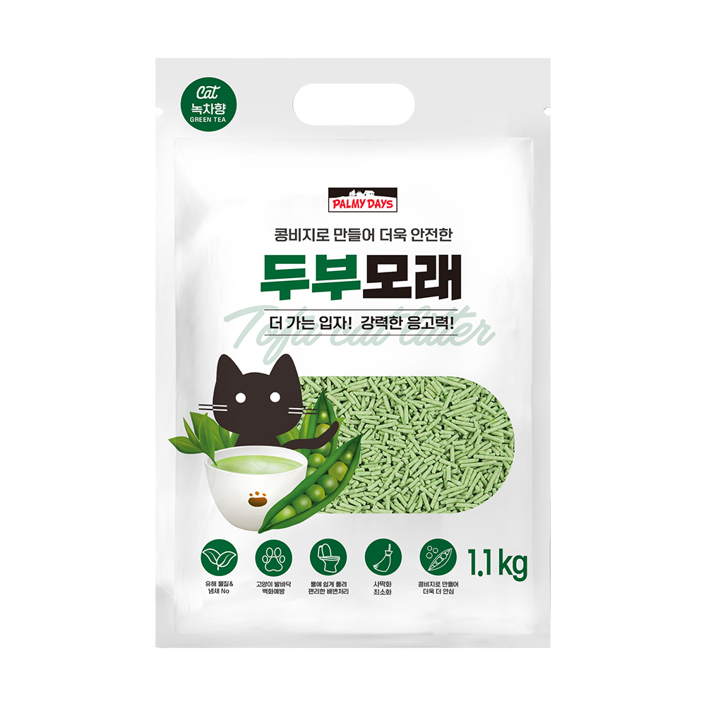 파미데이즈 고양이 두부모래 오리지널 녹차향 모레 소포장 대용량, 총 30L - 상품 이미지