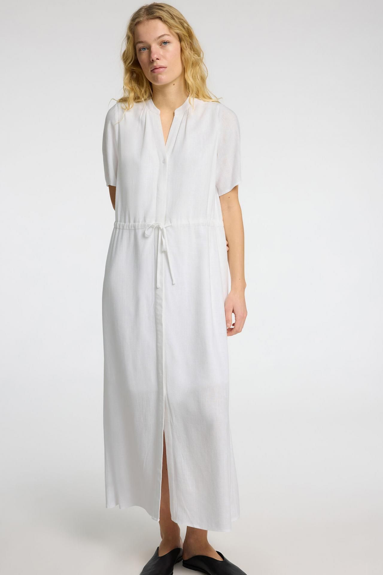 셀렉티드 린넨 롱 원피스 6449048 BLANCO