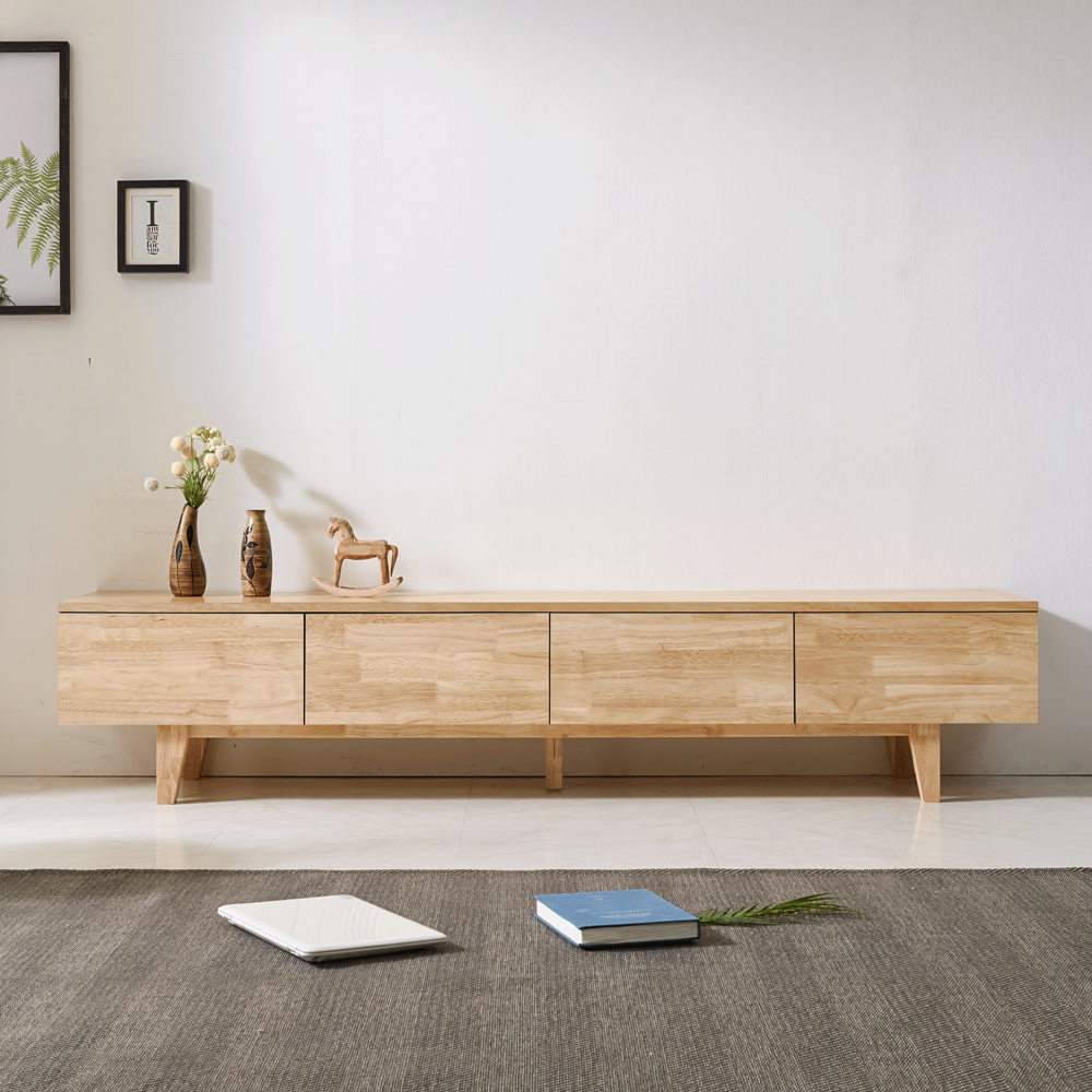 SK1203 LPM 1단 4칸 고무나무 티비다이 tv 거실장 2000 HI