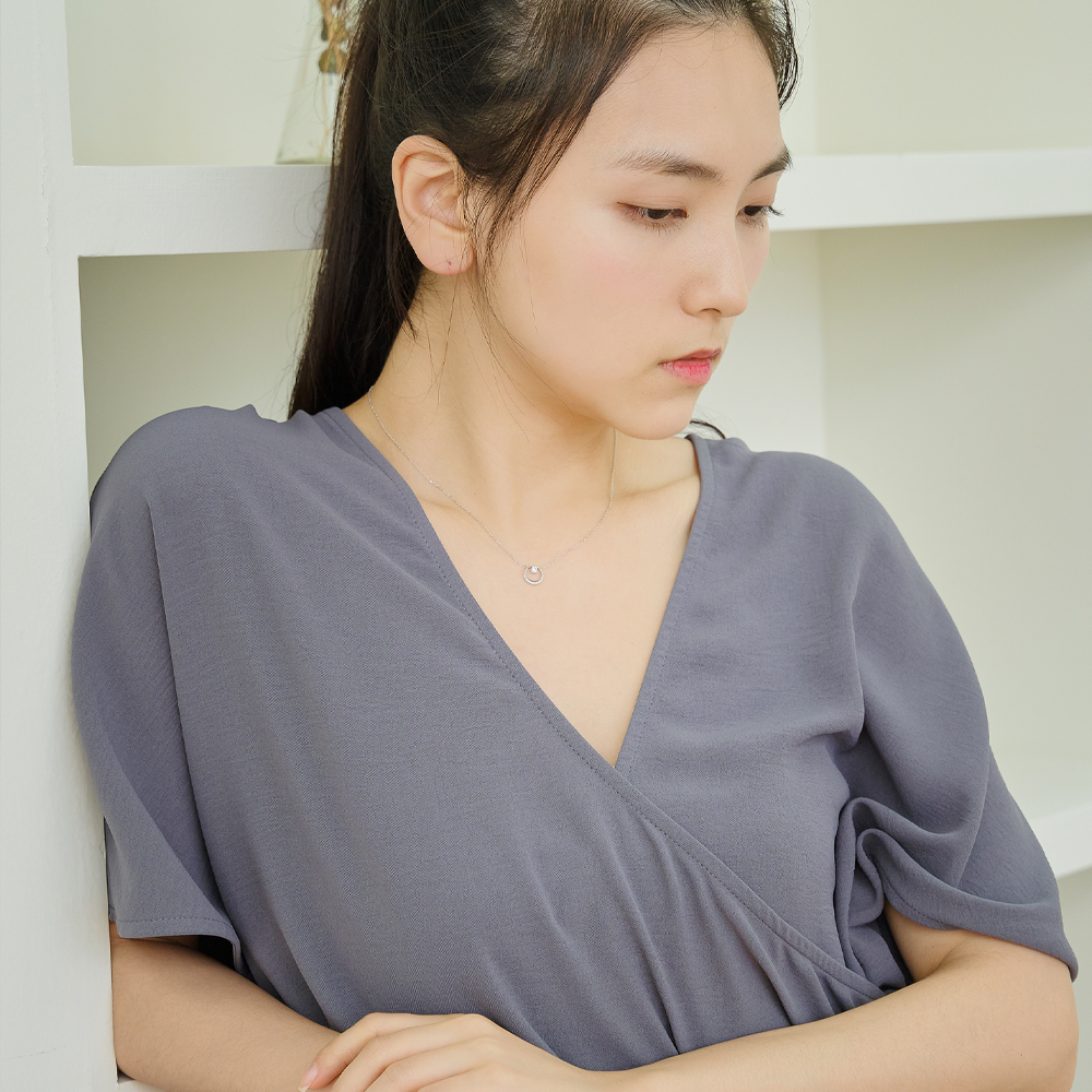 레뉴 탄생석 14K 골드 목걸이 천연석 보석 여자친구 아내 백일 선물 4월 랩다이아몬드 / 옐로우골드 이미지 6