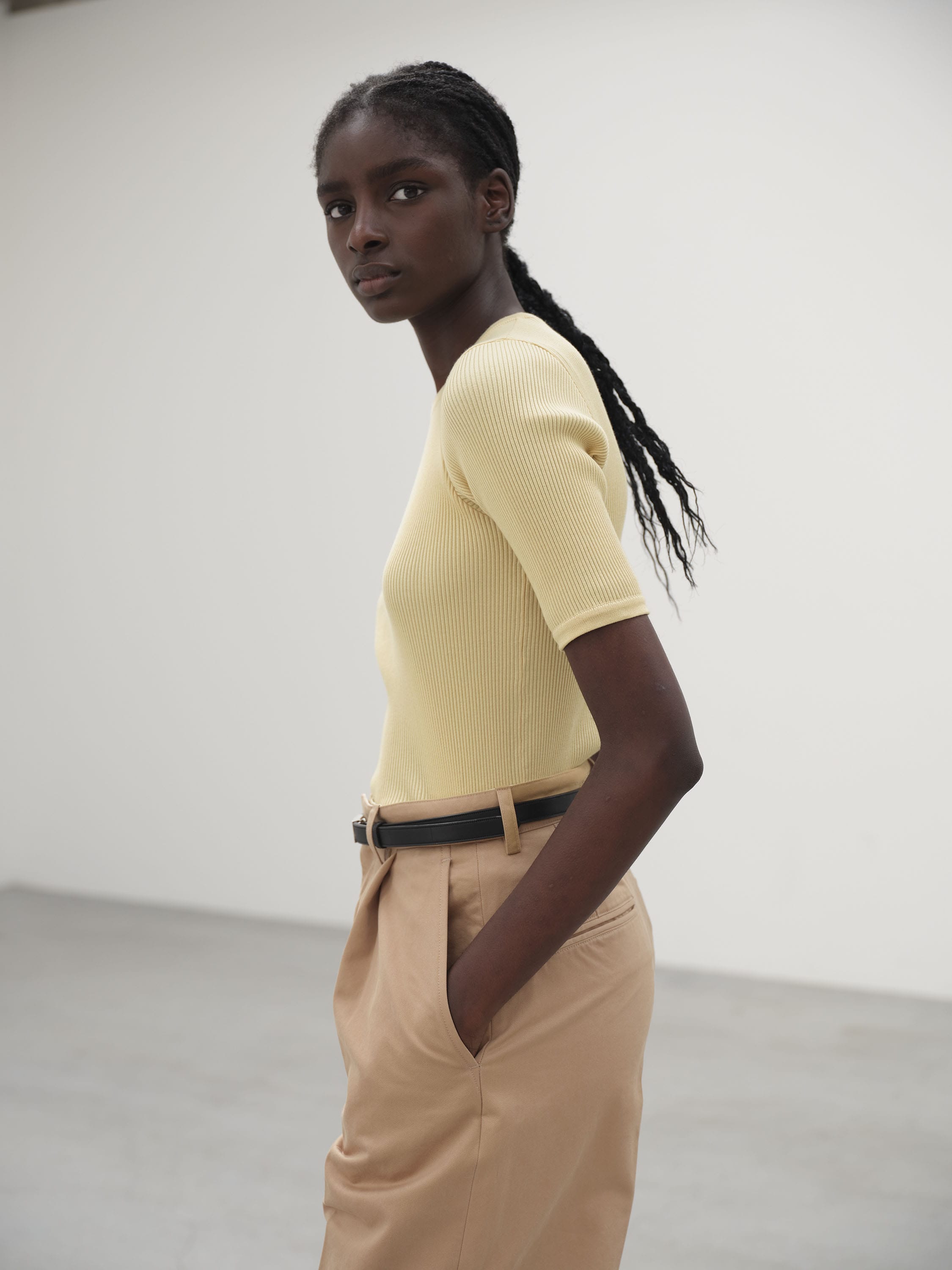 기자 면 립 니트 이미지 2