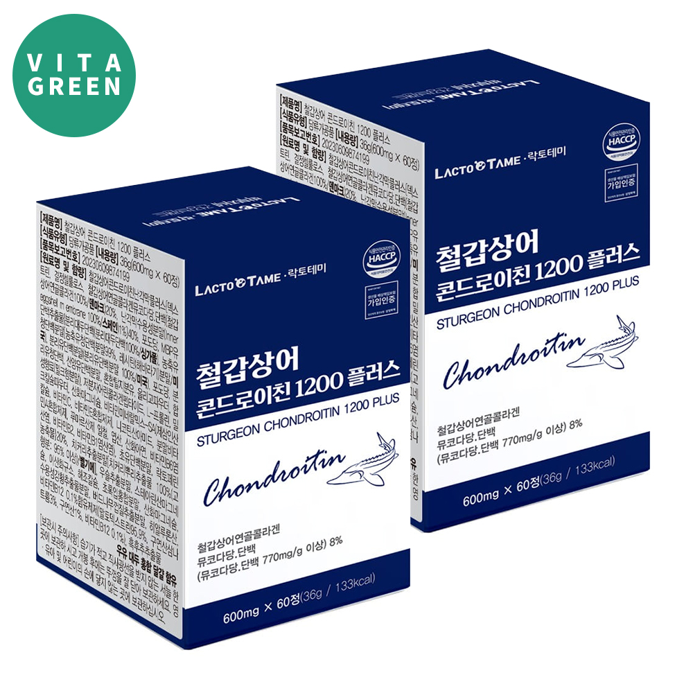 철갑상어연골 콘드로이친 1200 뮤코다당단백 60정, 2개 - 메인 이미지