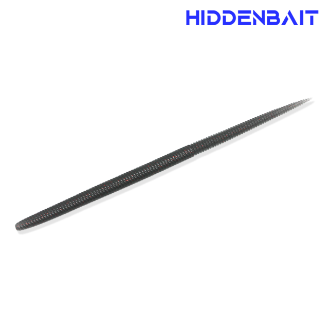히든베이트 넵튠 배스낚시 스트레이트웜 배스웜 소프트베이트 H006 GRAY RED BLACK, 19cm - 상품 이미지