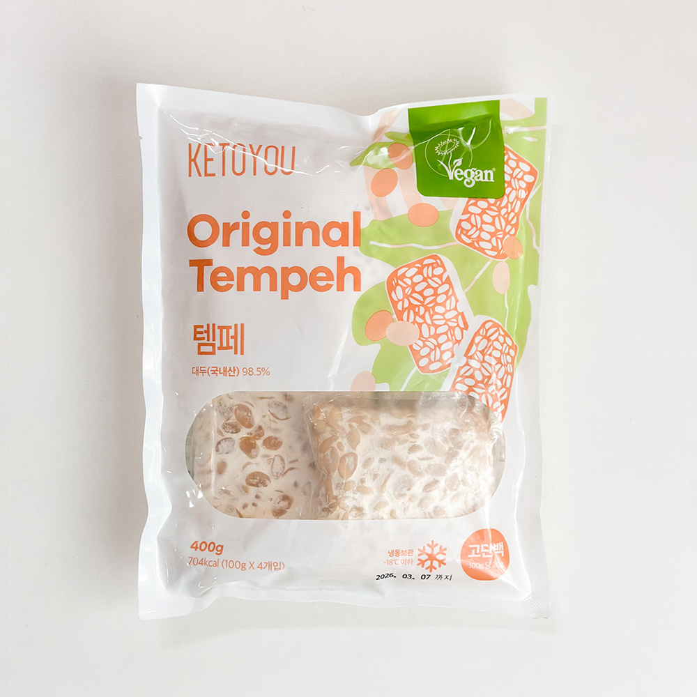 국산콩만 사용한 키토유 템페 100% 식물성 단백질, 4개입 400g - 상품 이미지