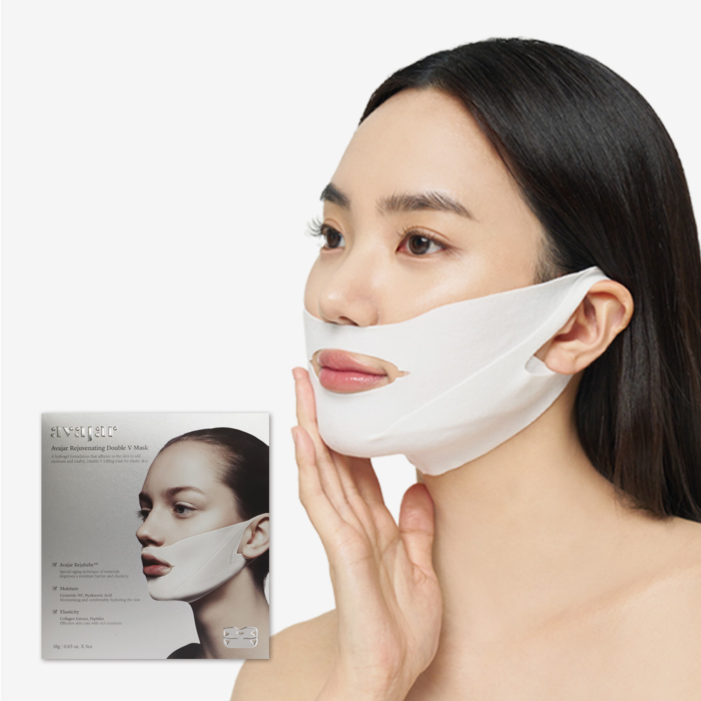 에이바자르 리쥬브네이팅 더블브이 마스크 5매입, 턱라인리프팅 팔자주름케어 콜라겐리프팅밴드 - 상세 이미지 5