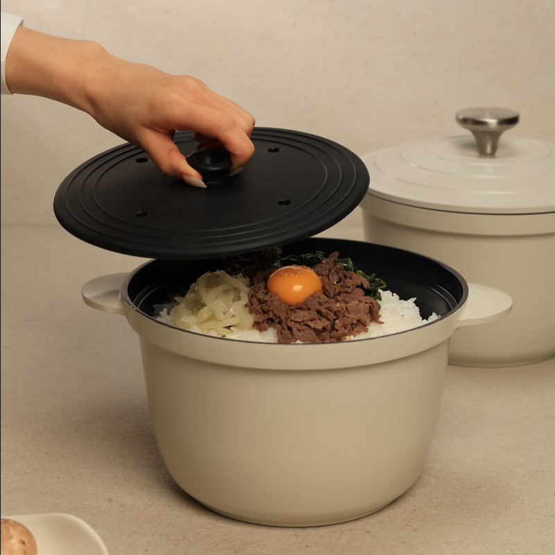 콕스타 아델라 인덕션용 세라믹 인덕션 양수 솥밥 22cm 연마제없는 주물 저압 냄비