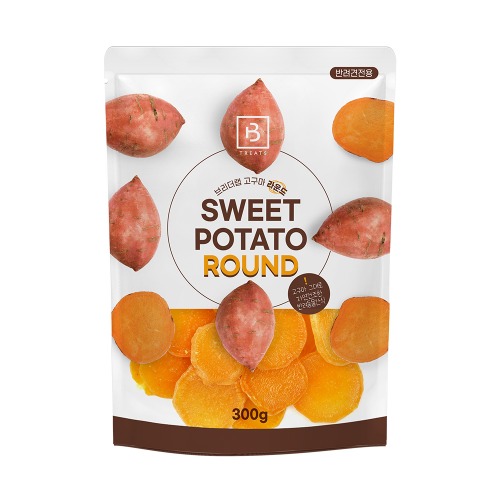 브리더랩 강아지 반려견 영양 비건 변비예방 간식 라운드 고구마, 300g, 1개 - 메인 이미지