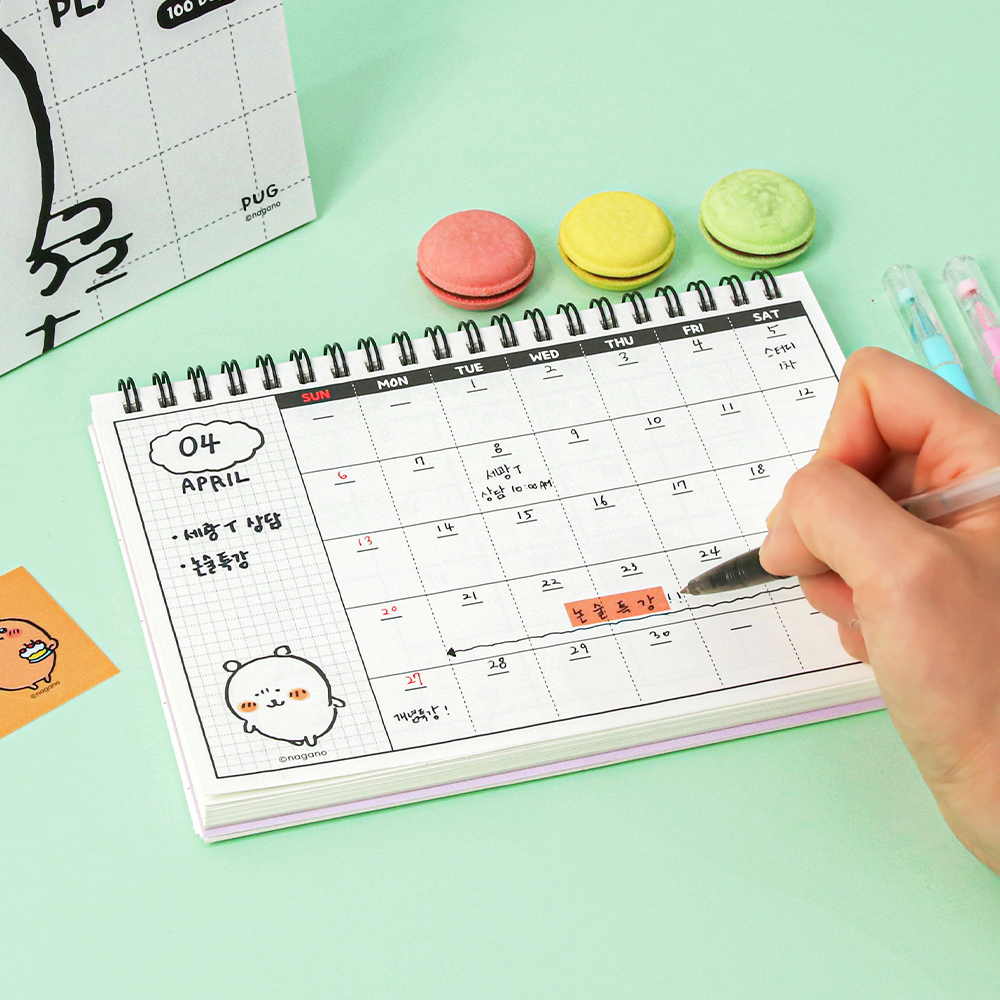 담곰이 백일 스터디 플래너 공부 시험 공시생 취준생 수능 농담곰 100일 선물 캐릭터 이미지 4