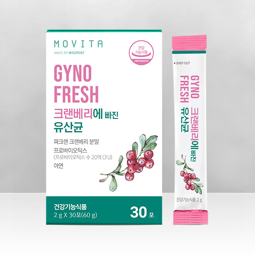 모비타 지노프레쉬 크랜베리 아연 함유 요로건강 여성유산균 30포, 3개