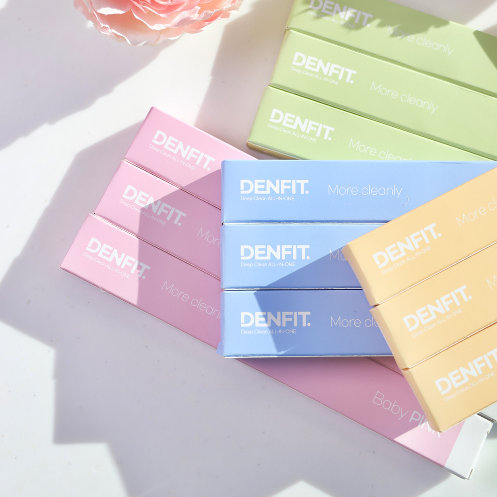 (센서티브) DENFIT 덴핏 딥클린 올인원 엣지 피라미드형 칫솔 파스텔 색상 4칼라/12개입 - 상세 이미지 4