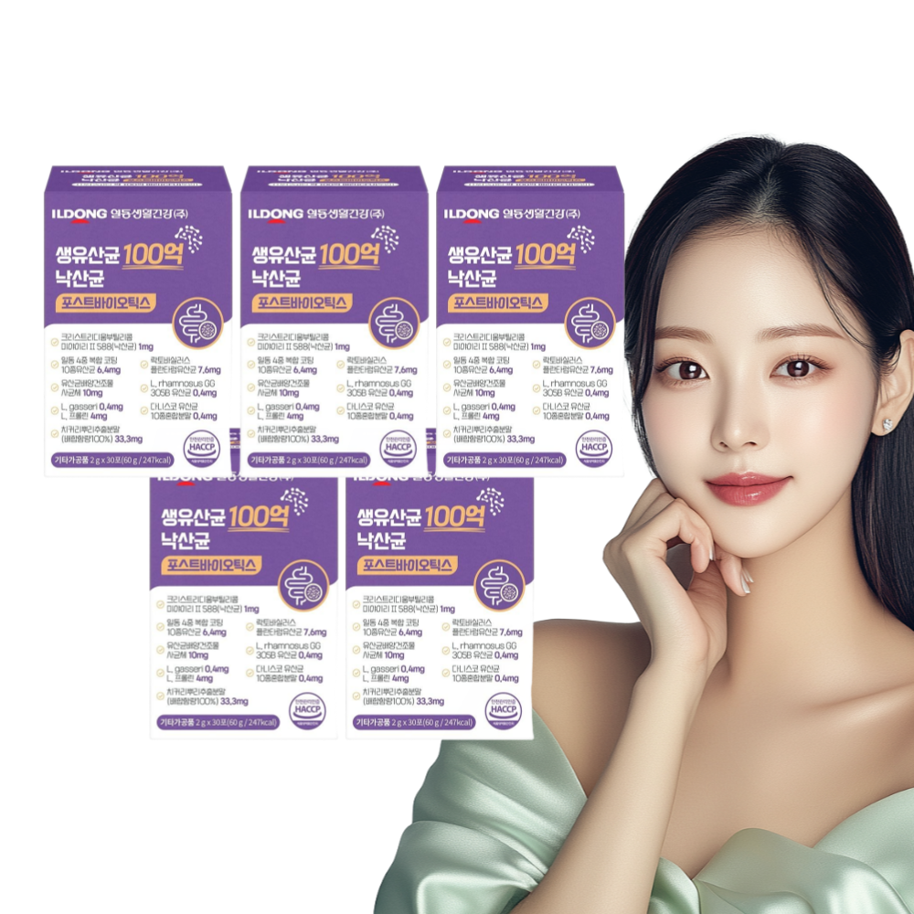 일동 생유산균 100억 낙산균 포스트바이오틱스 30포, 5개 - 상품 이미지