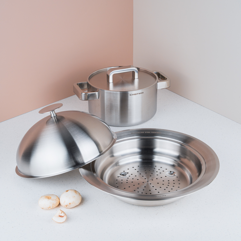 [N단독구성]쉐프윈 316 20cm 양수냄비+멀티스티머 돔뚜껑
