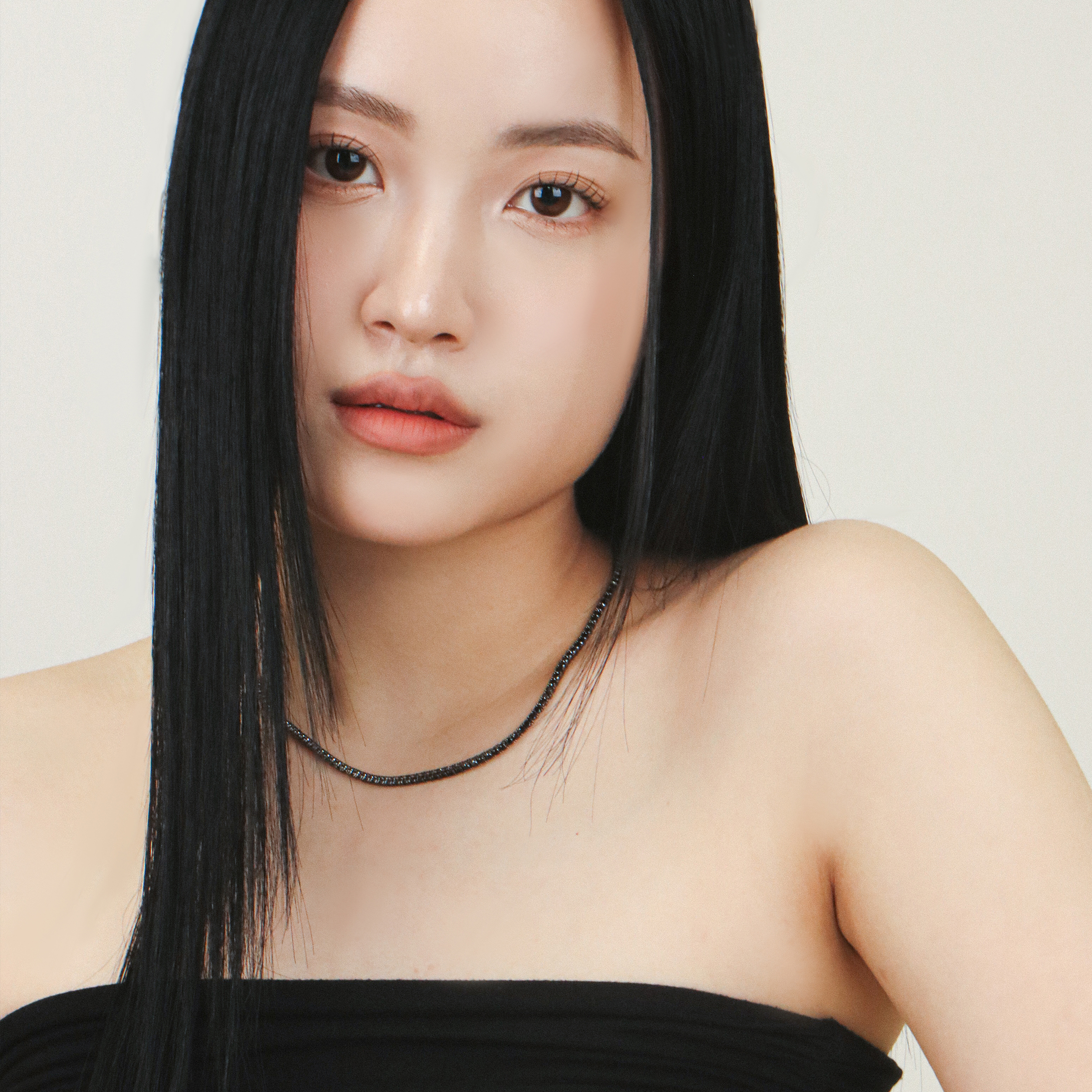2.5mm 블랙 라운드 테니스목걸이 - 상세 이미지 2