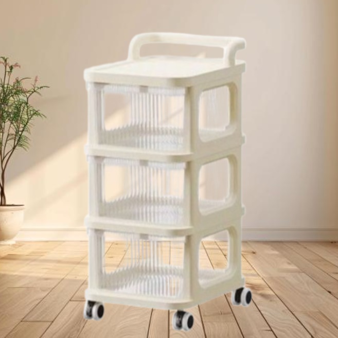 바퀴달린 이동식 서랍장 플라스틱 3단 서랍장 폭좁은 서랍장