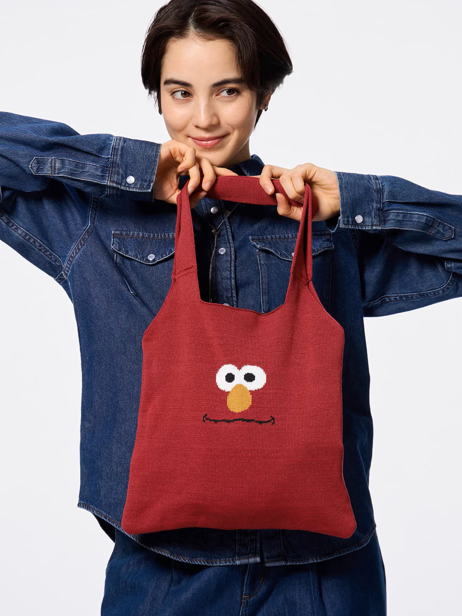 지유 X 세서미 스트리트 니트백 Sesame Street 356622 - 상세 이미지 5