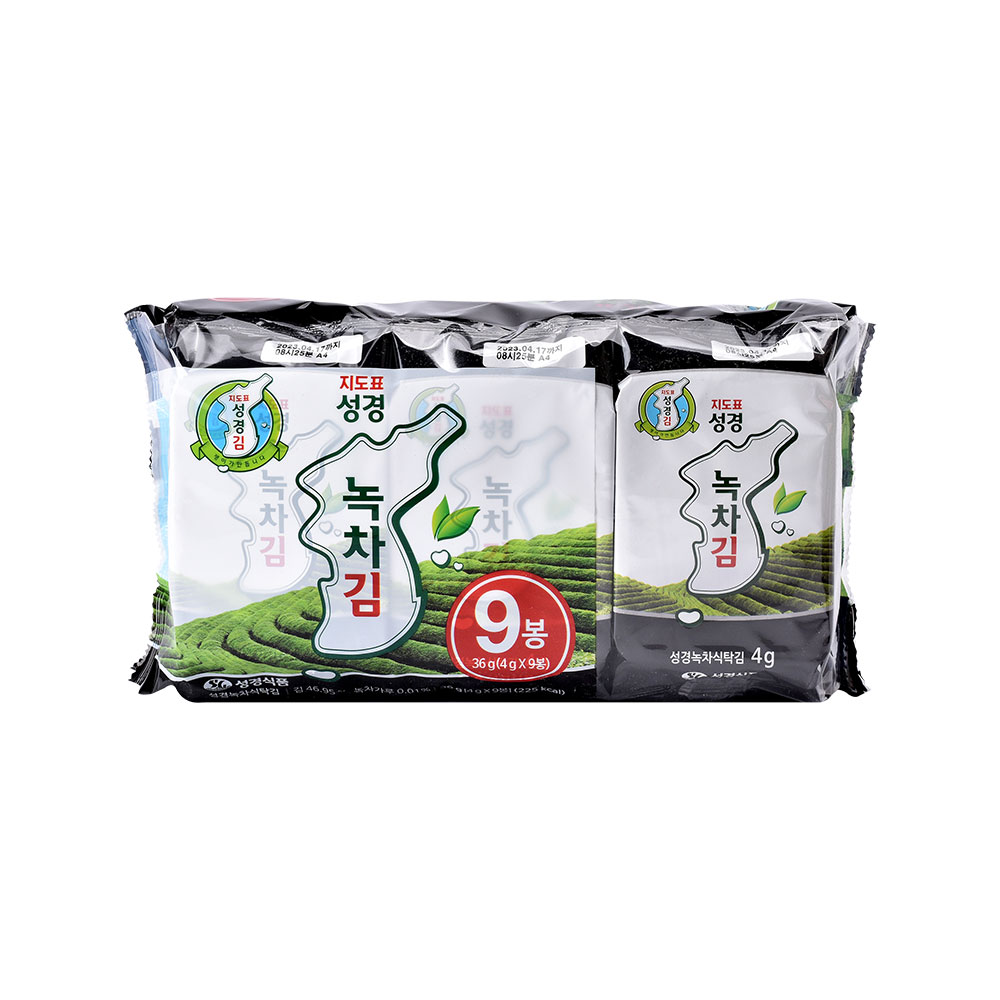 [성경김본사] 지도표 녹차 도시락김 4g 9개입, 12개 - 상세 이미지 4