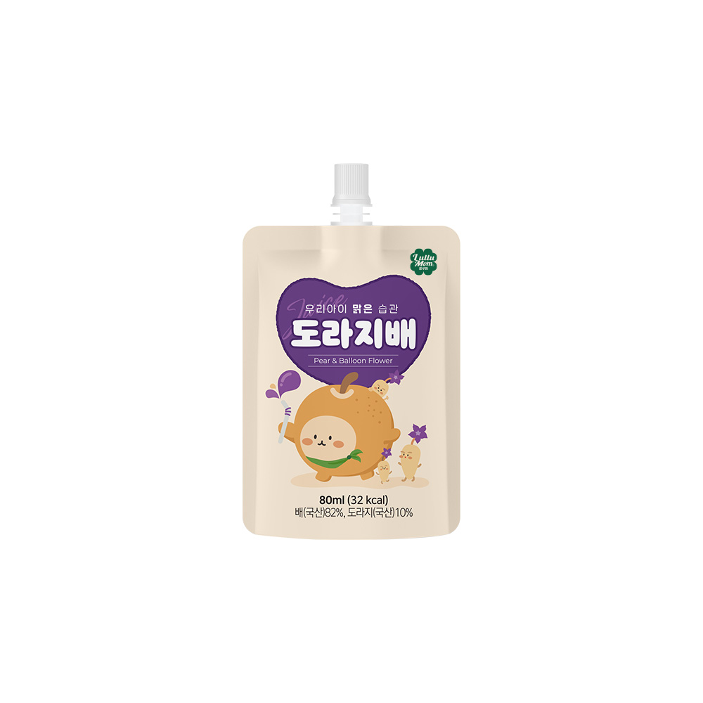 [룰루맘] 우리아이 맑은습관 도라지배 주스 1봉(80ml) 착즙 과채주스 - 상품 이미지