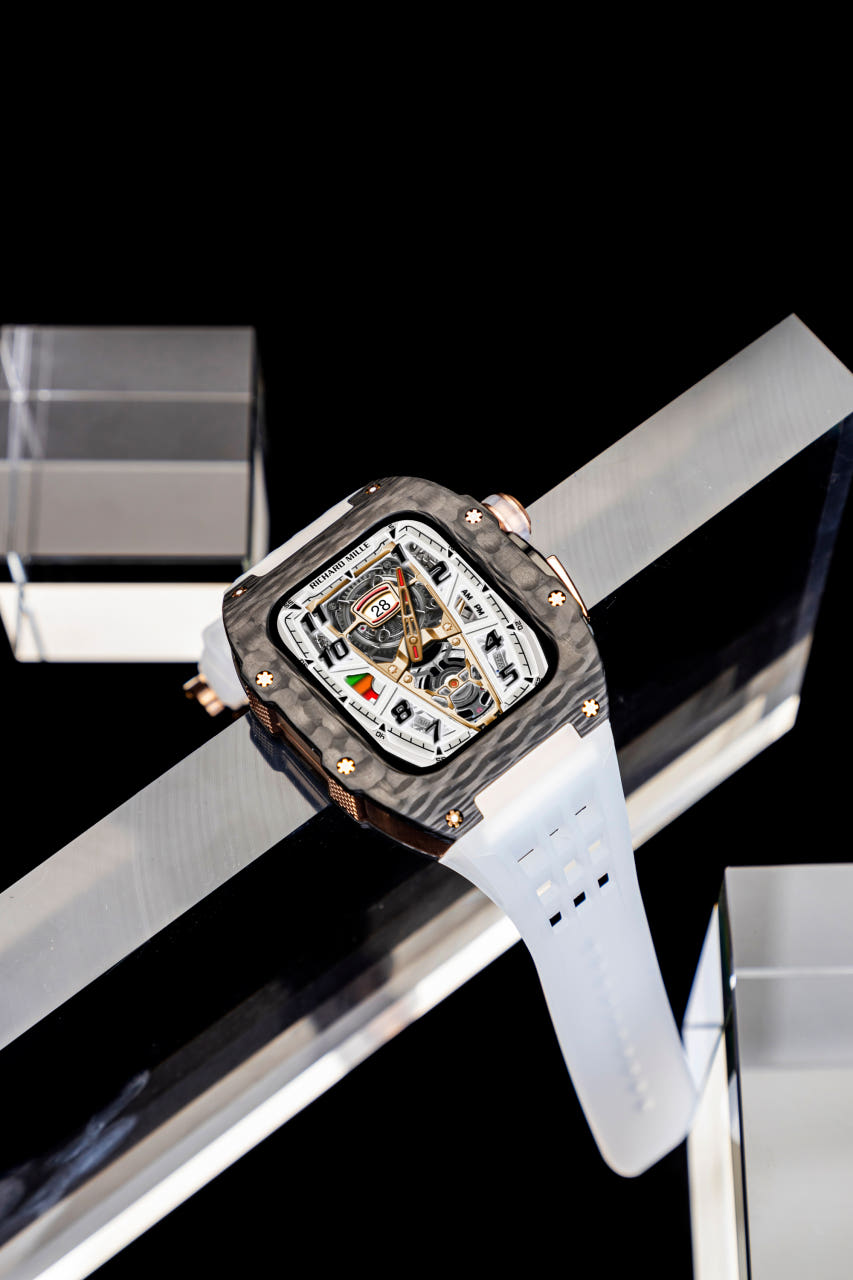 애차드밀 애플워치 울트라3 메탈 카본 케이스 일체형 스트랩 리차드밀 명품 풀커버 44 45 - 상세 이미지 4