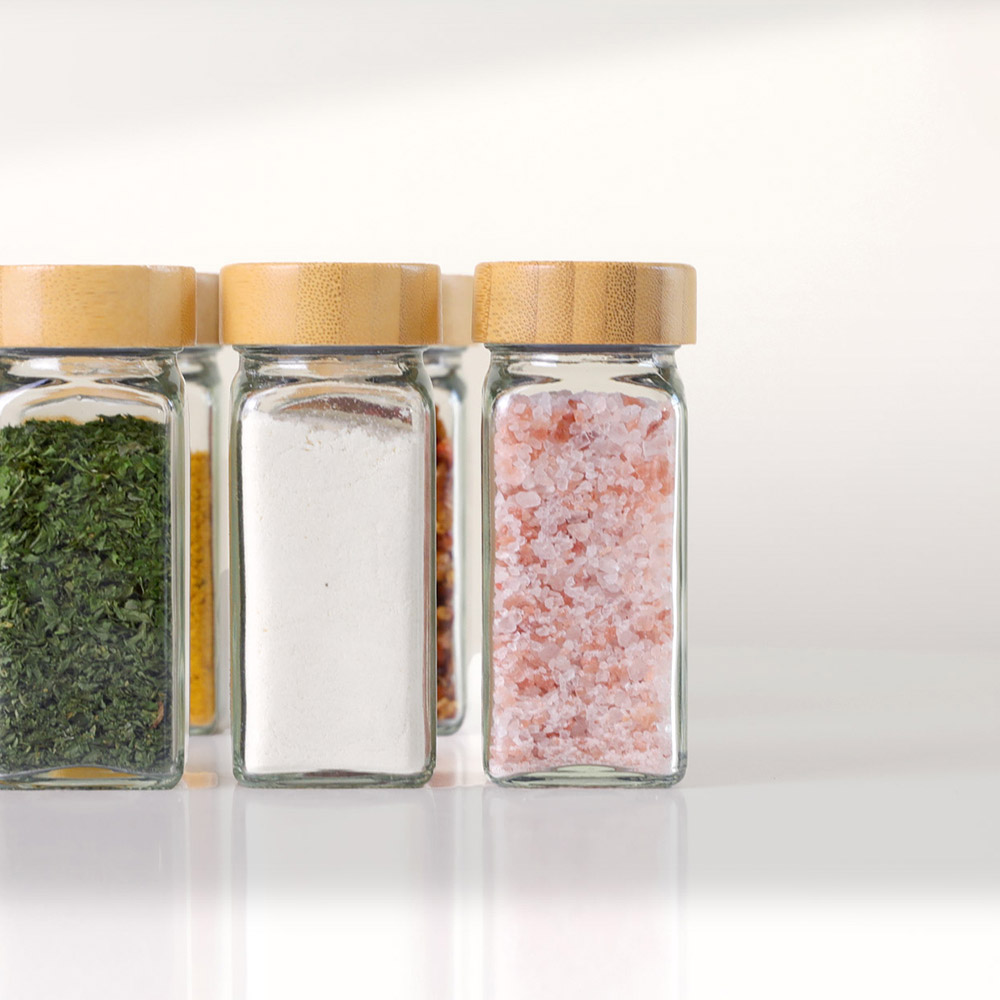 향신료 원두 말린차 보관밀폐용기 밤부 유리 캐니스터 100ml 3개세트 - 상세 이미지 3