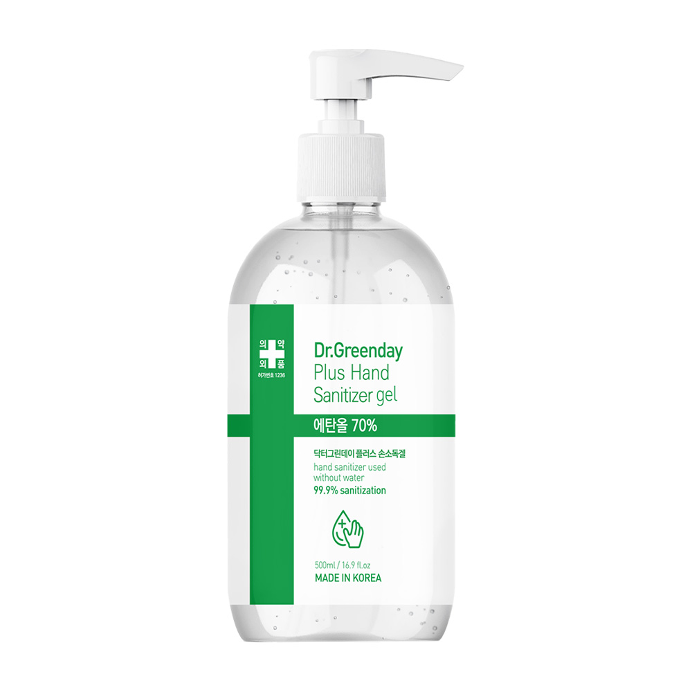식약처허가 의약외품 닥터그린데이 젤타입 손소독제 에탄올 70% 함유 500ml, 1개 - 상품 이미지