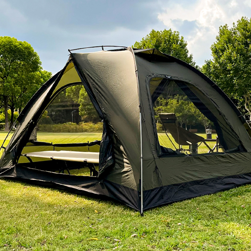 (해외발송) HEALCAM 소중형 리빙쉘 차박 쉘터 텐트 3-4인용, 다크 카키