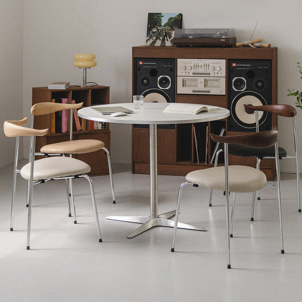 다이닝테이블 원형 1인 식탁 카페 미드센추리 테이블 화이트 600 브리즈 테이블