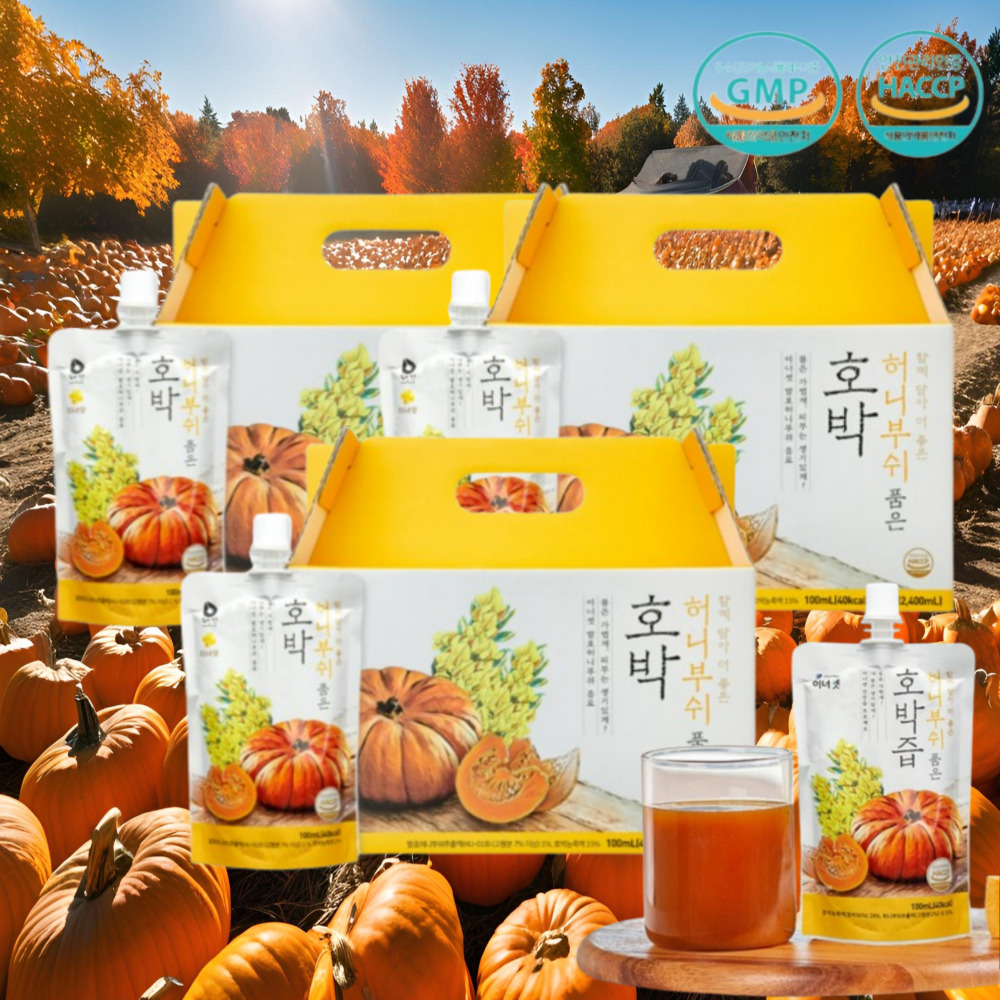 허니부쉬 호박즙 늙은호박 단호박 호박즙 효능 24포 3박스