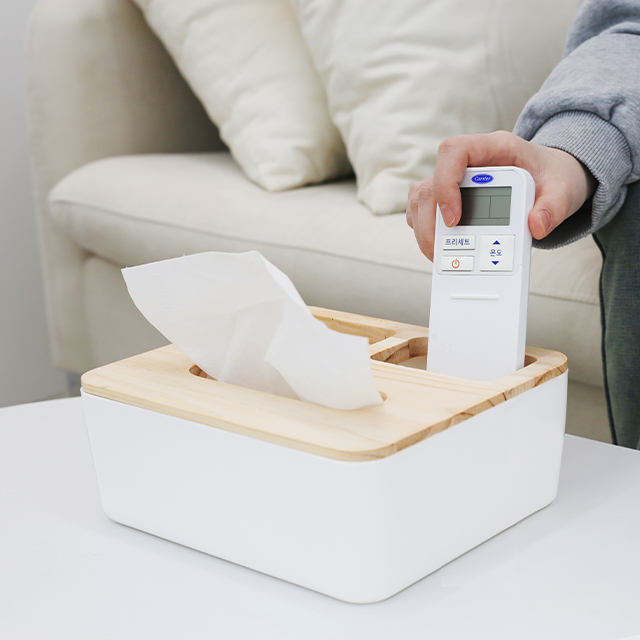 스토리빙 휴지 케이스 우드 각티슈 케이스 사각형