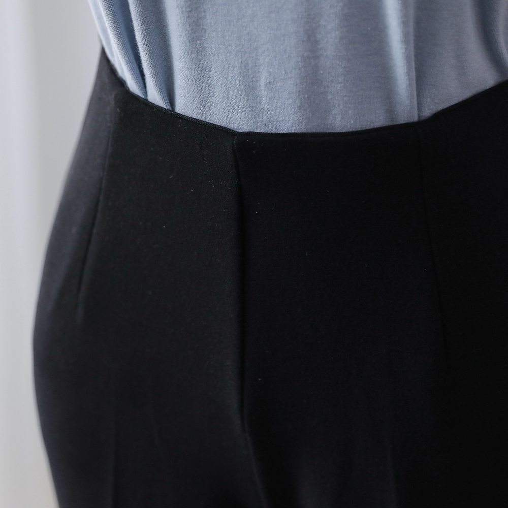 나이브 쫀쫀한 스판 노오비 다트 히든밴딩 레직기 부츠컷 팬츠 - 상세 이미지 5