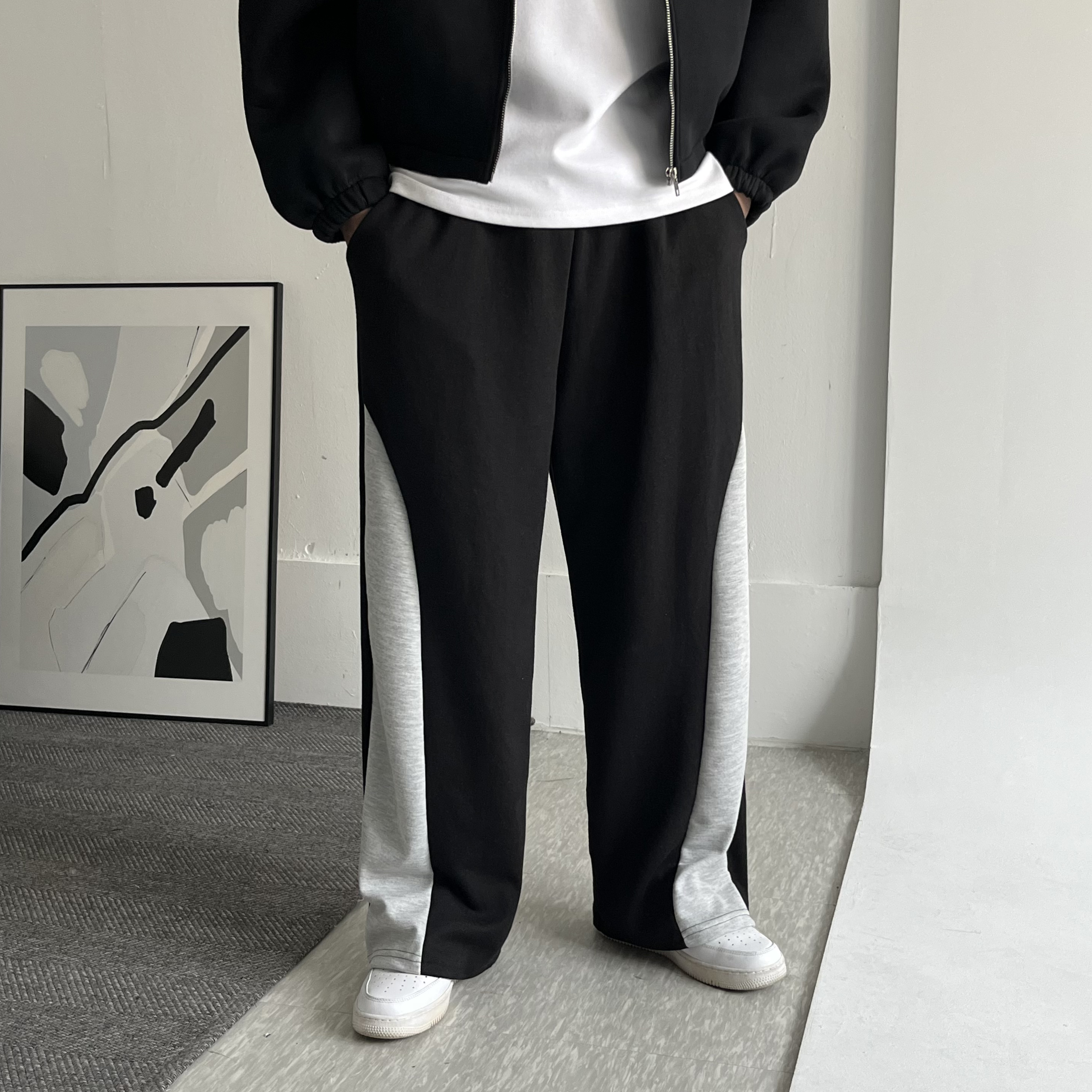 스웨트팬츠 남자와이드팬츠 남성봄바지 - 상세 이미지 3