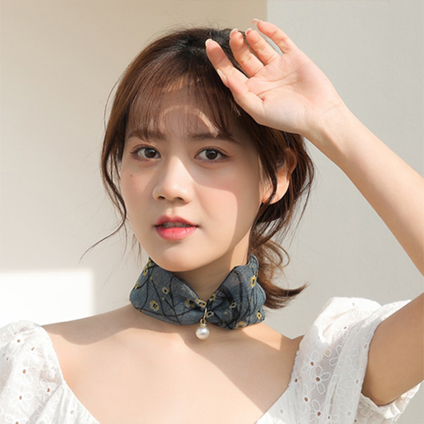[1+1] 목주름 커버 스카프 쉬폰 진주 미니 쁘띠 목가림 간절기 - 상세 이미지 5