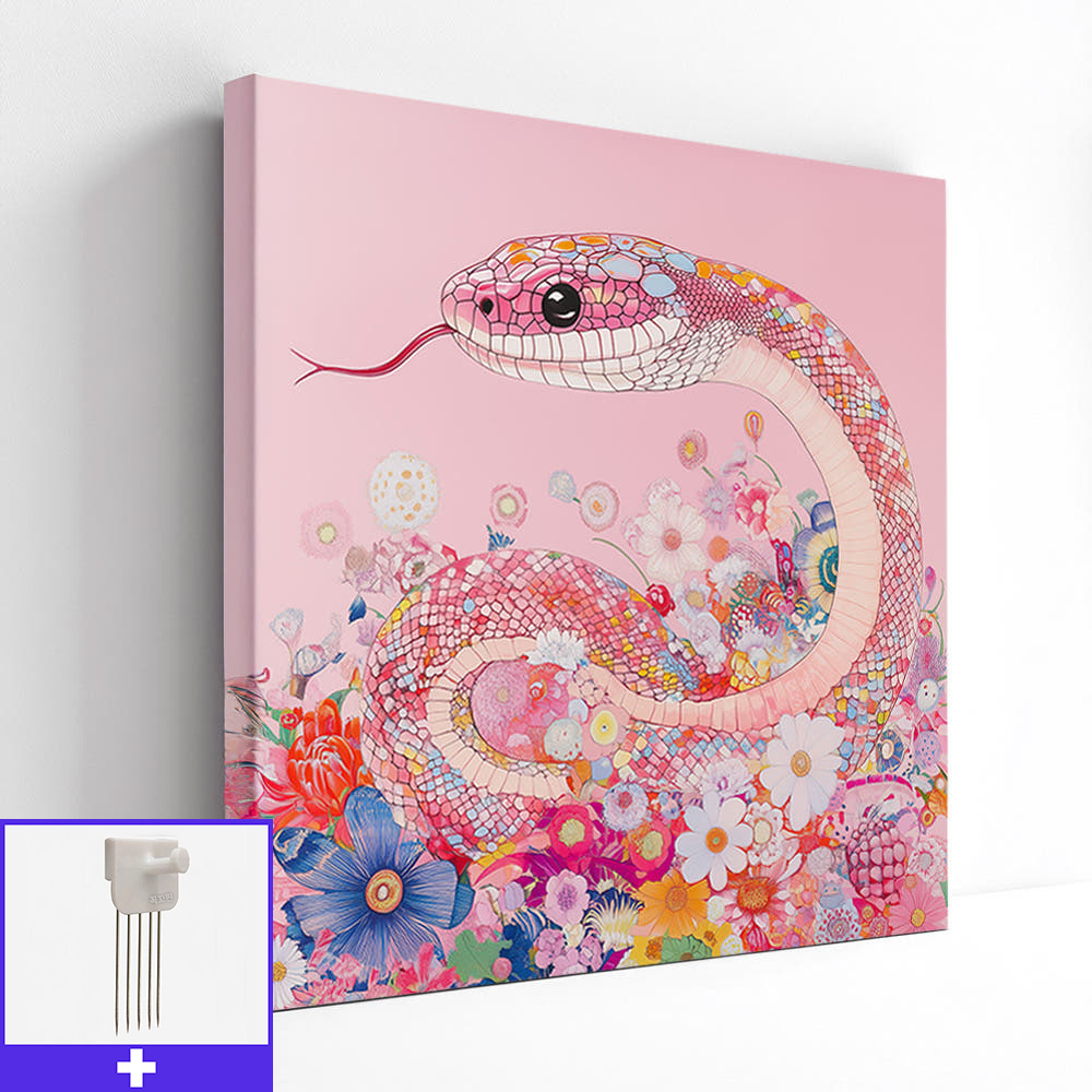 정원뱀 80X80 캔버스액자 뱀그림 - 메인 이미지
